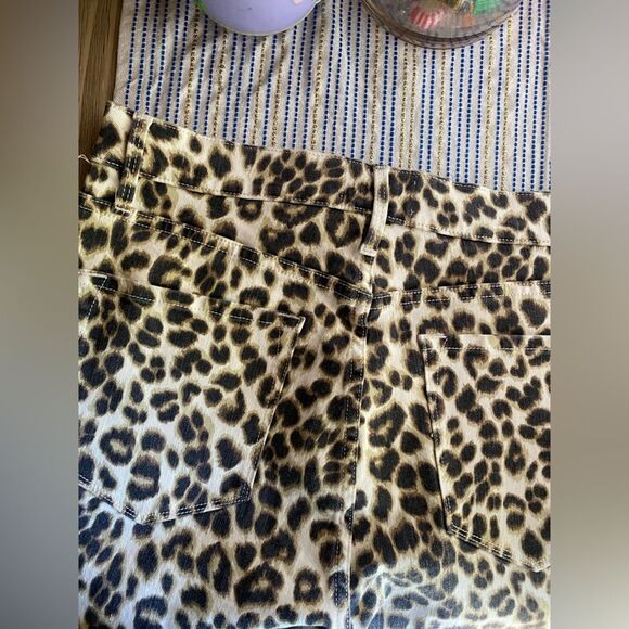 FRAME Ali Leopard Animal Print High Rise Cigarette Skinny Stretchy Jeans Sz 29 - Picture 15 of 15